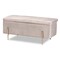 Baxton Studio Rockwell Contemporary Glam and Luxe Grey Velvet Upholstered and Gold Finished Metal Storage Bench 198-12210-ZORO - alternate 2